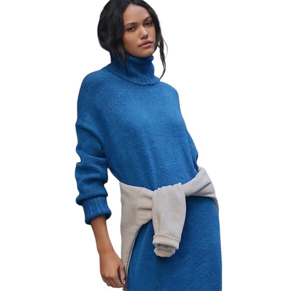 Daily Practice Anthropologie Karigan Midi Sweater Dress Size S Blue - Picture 1 of 10